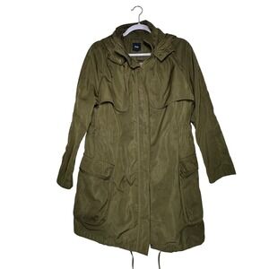 Gap Womens Olive Green Hooded Parka Jacket Utility Cargo Anorak Small 8495